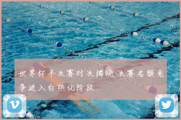 世界杯半决赛对决揭晓 决赛名额竞争进入白热化阶段